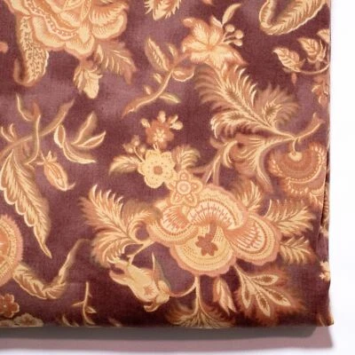Moda by Robyn Randolph Cotton Quilting Fabric Half Yard BTHY Brown Paisley Flora - Image 1 of 4
