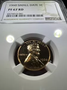 1960 Lincoln Memorial Cent - NGC PF67RD - Small Date - Picture 1 of 4
