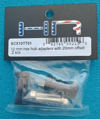 Hot Racing SCX10TT01 Axial Wheel Hub Ext. w/12mm Hex Black (+20mm) HH - 2 packs - Image 1 of 2