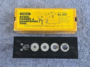 Herramienta de biselado y formador de pasador general antiguo no. 887 Hecho en EE. UU. con Caja e Instrucciones - Imagen 1 de 10
