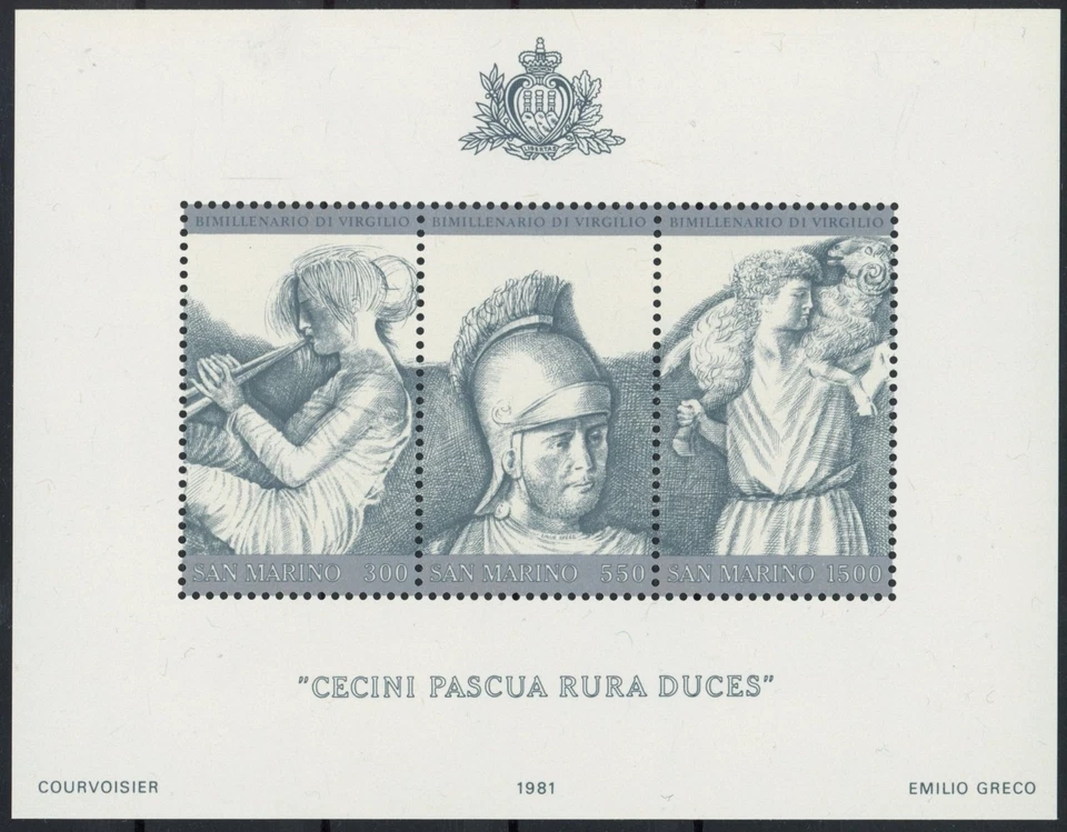 San Marino 1981: Virgilio - Buena hoja MNH muy fina Foto 1 de 1