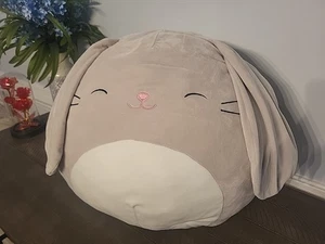 Squishy Squooshems Squishmallow Grey Bunny Plush Large 16” EUC KellyToy 2017 - Picture 1 of 7