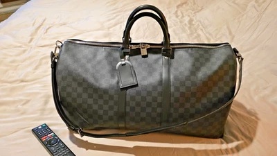 Louis Vuitton Keepall Bandouliere 55 Graphite damier black dufel travel bag - Image 1 of 4