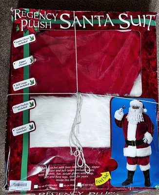 Traje de Papá Noel - Carmesí - Peluche Regencia - Disfraz Hombre Estándar Grande Foto 1 de 3