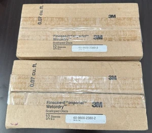 (2) Boxes 20 Sleeves 3M 05921 Finesse-it Wetordry Scallop Disc, 1500 Grade, 5921 - Picture 1 of 3