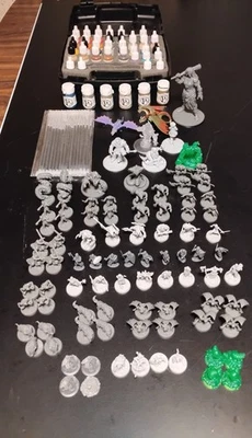 Huge Lot of 93 Miniatures 42 Paints 30 Brushes Minis D&D RPG DnD NPC Monster - Image 1 of 4