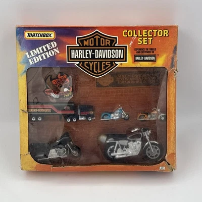 1991 Matchbox Harley Davidson Motorcycles Limited Edition Collector Set W/ Patch - Image 1 of 4