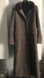 SIMONETTA RAVIZZA CAPPOTTO TG. 40 ITALIANA IN TWEED CON COLLETTO IN VISONE - Picture 1 of 16