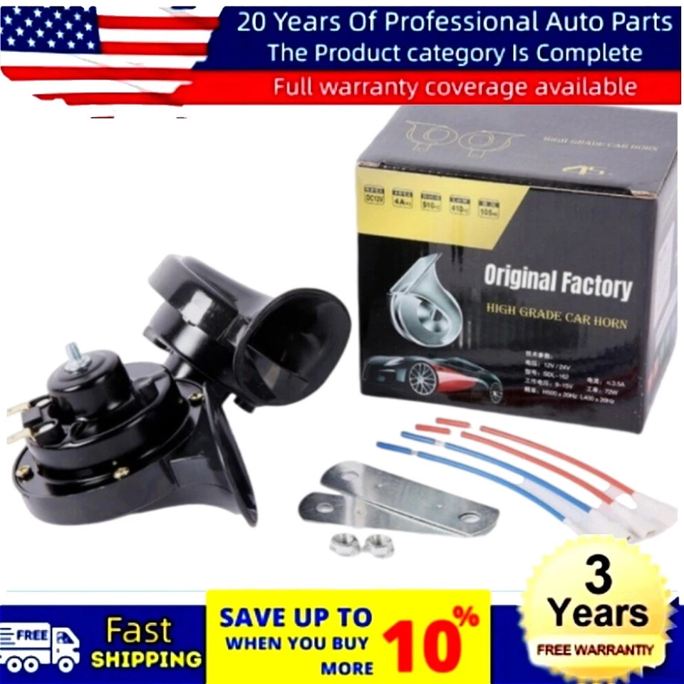 1 juego de bocina de coche apta para Ford Mazda Mitsubishi alta+baja Foto 1 de 4