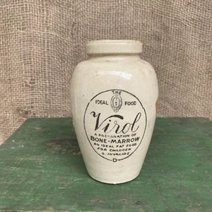 Tarro de gres Virol médula ósea antiguo Kitchenalia C 1900 casa de campo - Imagen 1 de 7