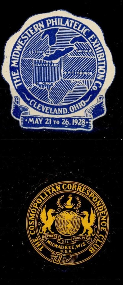 US Seals Cleveland Philatelic Exhibition + Milwaukee Correspondence Club MH - Image 1 of 1