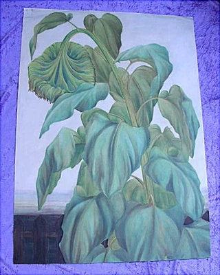 Grosses altes Aquarell  68 x 95 cm Sonnenblume Jugendstil um 1910 - Bild 1 von 4