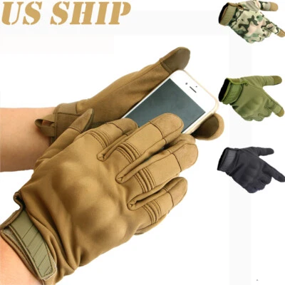 Tactical Wear-resistant Full-finger Gloves Touch Screen Non-slip Warmer Gloves - Image 1 of 4