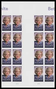 US 5976a Betty White imperf NDC vert gutter block 16 MNH 2025 - Picture 1 of 1