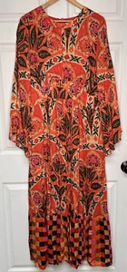 Maxi Vestido Halsbrook Para Mujer 2XL Oliphant Positano Rojo Multi Estampado Boho Fairycore - Imagen 1 de 12