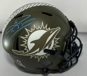 Dolphins ZACH THOMAS Signed Full Size SALUTE Replica Speed Helmet AUTO - BAS - Picture 1 of 1