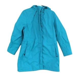 L.L. Bean Winter Warmer Coat Hooded Fleece Lined Jacket Blue Women's Size Large - Picture 1 of 11