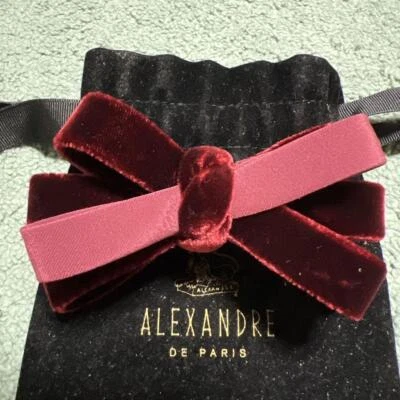 Cordón de terciopelo burdeos ALEXANDRE DE PARIS Foto 1 de 4