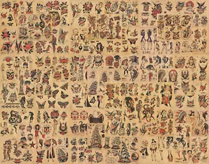Sailor Jerry Traditional Vintage Style Tattoo Flash 50 Sheets 11x14 Old School 2 - Picture 1 of 11