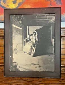 Antique Framed Photo Print William Ladd Taylor 1898 Couples Embracing Curtis Pub - Picture 1 of 10