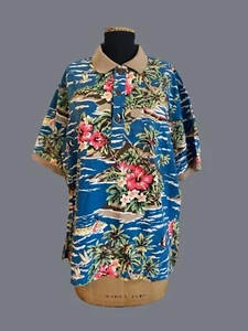 Camicia uomo vintage Hilo Hattie hawaiana manica corta con colletto taglia L - Foto 1 di 5