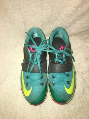 Nike KD (7) VII GS Hyper Jade Pink Volt (669942-300) EE. UU. Talla 6,5 años Foto 1 de 4