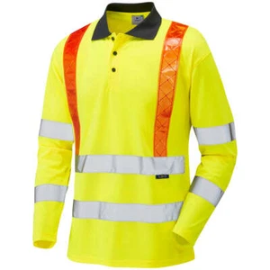Leo Workwear BICKLETON Leo EcoViz Performance Polo Mangas con Rojo - Imagen 1 de 2