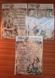 3 x Alice In Wonderland Classic Print Poster Wall Art Picture Quotes Vintage - Picture 1 of 1