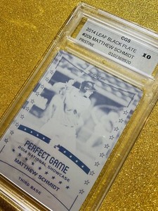 2014 LEAF MATTHEW SCHMIDT #209 1/1 BLACK PRESS PRINTING PLATE CGS 10 CSTORE RARE