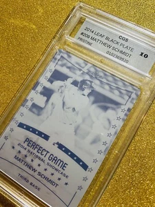 2014 LEAF MATTHEW SCHMIDT #209 1/1 BLACK PRESS PRINTING PLATE CGS 10 CSTORE READ - Picture 1 of 4