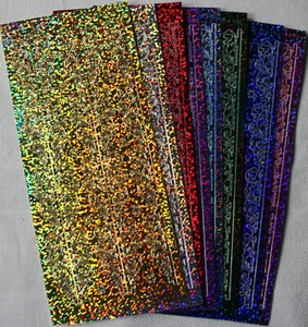 1 Stickerbogen Holografiefolie "Bordüren mit Blättern", Farbwahl, Jittenmeier - Bild 1 von 9