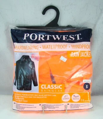 Portwest Classic Rain Jacket S440 Mens Waterproof Orange Small NEW - Image 1 of 4