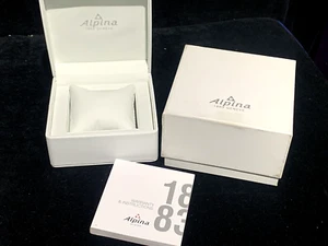 Alpina Watch Box Presentation White Cardboard Case Display Empty With Booklet - Picture 1 of 7