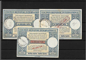 Argentina. 3 Cupones Respuestas Internacional - Picture 1 of 1