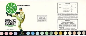 Q1491 DENNY McLAIN PAINT Unused VINTAGE 1960s PAPER CAN LABEL Detroit Tigers MLB - Picture 1 of 1