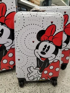 Disney Minnie Dots Hard side Spinner Suitcase Luggage 20" 24" & 28" 3pc Set NWT - Picture 1 of 5