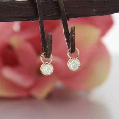 Wert 690 € Solitär Brillant 0,22 ct Einhänger für Creolen 585 14 Karat Gelb Gold - Bild 1 von 4