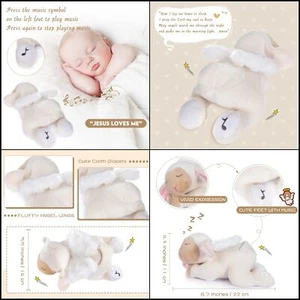 Sleepy Angel Lamb 9", Plush Sheep Stuffed Animal, Soft Toy Best, Bedtime Friends - Picture 1 of 8