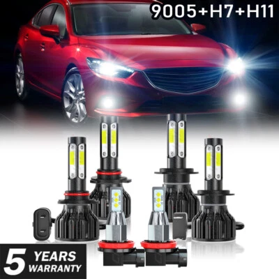 Kit de conversión de 6 bombillas faros antiniebla LED 6000K para Mazda 6 2011 2012 2013 Foto 1 de 4