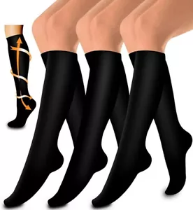3/6 Pares Calcetines De Algodon Para Mujer Hombre CompresióN Medias Varices - Picture 1 of 15