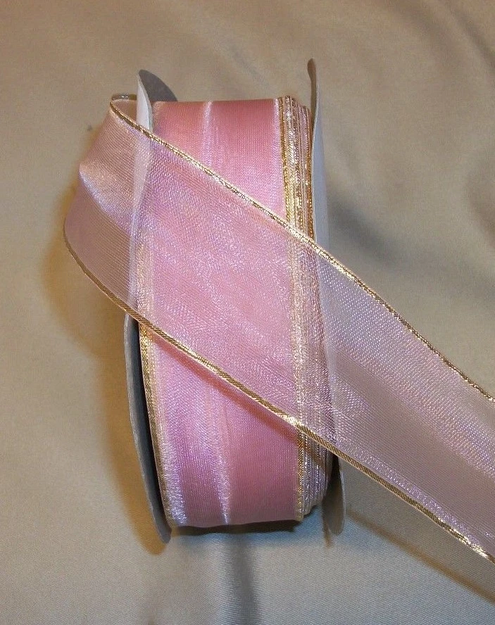 CINTA BORDE ORO TRANSPARENTE 10 yardas 1 1/2" de ancho (elección de 3 colores) Foto 1 de 1