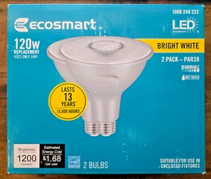 EcoSmart 120-Watt Equivalent PAR38 LED flood Light Bulb (2pk) - Picture 1 of 5