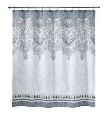 "Cortina de ducha Avanti Mahal gris marfil malva 72"" X 72"" nueva" Foto 1 de 2