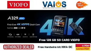 VIOFO A329 4K 60FPS 2 CHANNELS SONY STARVIS+VIOFO 128SD CARD+HARDWIRE KIT - Picture 1 of 12