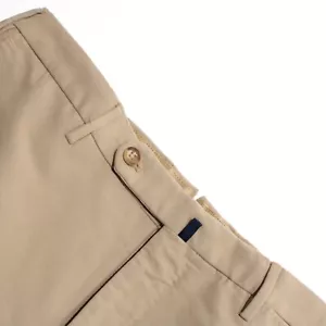 Incotex NWT Chinos / Casual Pants Size 48 (32 US) In Solid Beige Cotton Blend - Picture 1 of 16