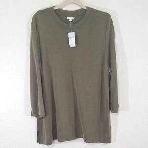 *NEW* J.JILL 3/4 Sleeve Olive Green Super Soft Tunic Top w/Stretch, size XL - Picture 1 of 6