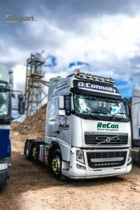 Roof Bar + Spot Lamps For Volvo FH 2 & 3 Globetrotter Standard Stainless Truck - Picture 1 of 12