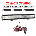 23inch Led Light Bar Flood Spot Combo Offroad Driving 4wd Truck Suv Atv + Wiring