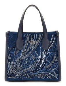 GUESS Silvana Two Compartment Mini Tote XS Handtasche Tasche Sapphire dunkelblau - Bild 1 von 4