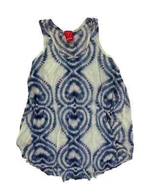 ELLA MOSS девочек размер 14 синий галстук краситель сердца без рукавов Flowy Top EUC - Изображение 1 из 4